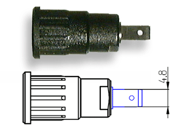 4mm Push-In Panel Socket 4.8mm Tab