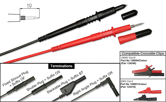 Test Lead Set With Threaded Contact