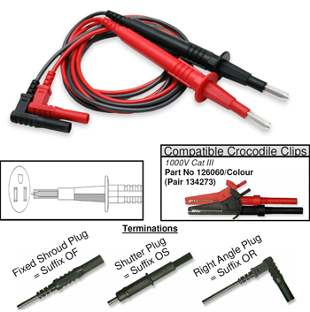 1000V GS38 Compliant Fuse Probe Kit, Flat Blade Front